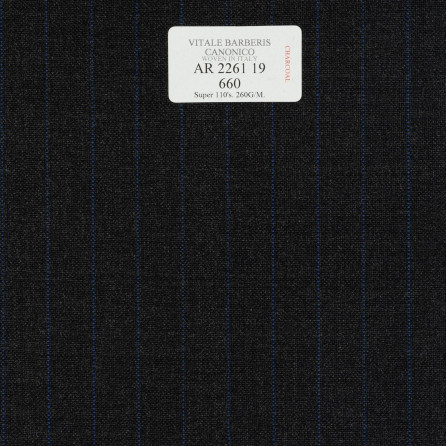 AR 2261 19 CANONICO - 100% Wool - Đen Sọc Xanh Dương